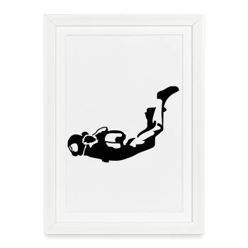 Skydiver - Framed poster (27 × 37 cm) - white - Front