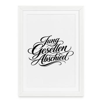 Enterrement de vie de garçon Jga - Affiche encadrée (27 × 37 cm) - blanc - Devant