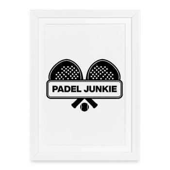 Accro au padel, accro au racket ! Écrase-le - Affiche encadrée (27 × 37 cm) - blanc - Devant