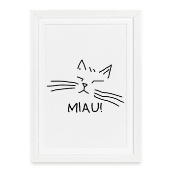 Cat Owner Cat Cat Face Meow - Framed poster (27 × 37 cm) - white - Front