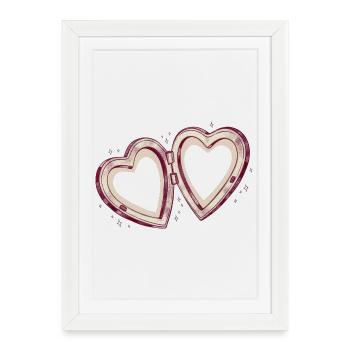 Double heart connection - Framed poster (27 × 37 cm) - white - Front