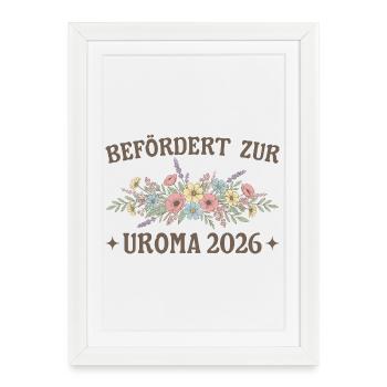 Promoted to Great-Grandma 2026 Flowers - Framed poster (27 × 37 cm) - white - Front