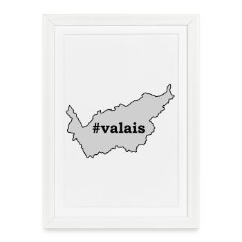 VS Valais / Wallis - Framed poster (27 × 37 cm) - white - Front