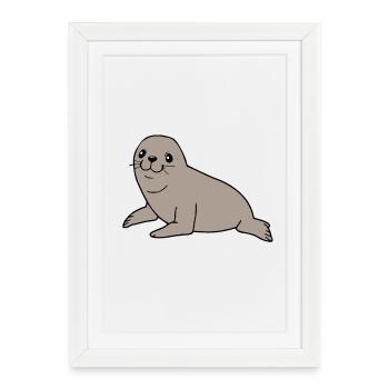 Cadeau T-shirt Seal Seal Allemagne du Nord - Affiche encadrée (27 × 37 cm) - blanc - Devant