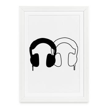 Casque - Affiche encadrée (27 × 37 cm) - blanc - Devant