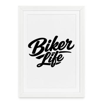 La vie des motards - Affiche encadrée (27 × 37 cm) - blanc - Devant