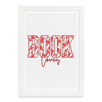 Book Lover Floral Font - Framed poster (27 × 37 cm) - white - Front