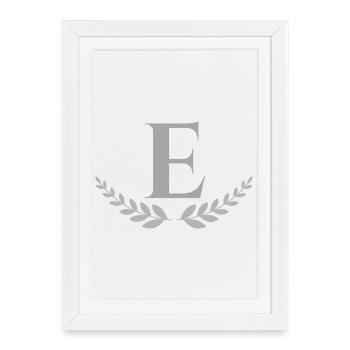 E - Gerahmtes Poster (27 × 37 cm) - Weiß - Vorne