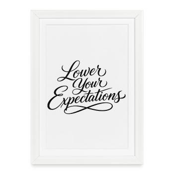 Sarcasm – Lower Your Expectations – Funny Woman - Framed poster (27 × 37 cm) - white - Front