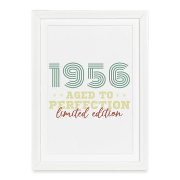 1956 Vintage Rétro Cadeau D'anniversaire - Affiche encadrée (27 × 37 cm) - blanc - Devant