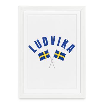 Ludvika Sweden Flags - Framed poster (27 × 37 cm) - white - Front