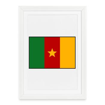 Drapeau du Cameroun - Affiche encadrée (27 × 37 cm) - blanc - Devant