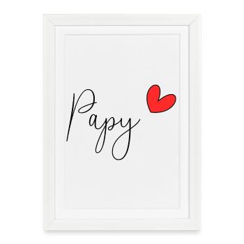 PAPY. DAD. FATHER'S DAY. HAPPY FATHER'S DAY. BIRTHDAY - Framed poster (27 × 37 cm) - white - Front