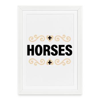 Cavaliers nobles en lettres - Affiche encadrée (27 × 37 cm) - blanc - Devant