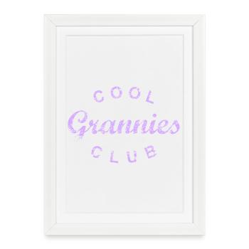 Cadeau de la fête des grand-mères du Cool Grannies Club - Affiche encadrée (27 × 37 cm) - blanc - Devant