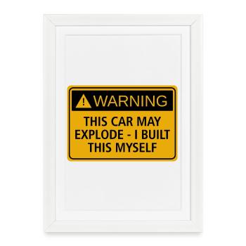 JDM sticker - this car may explode - Framed poster (27 × 37 cm) - white - Front