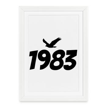 1983 Vintage Eagle Graphic - Framed poster (27 × 37 cm) - white - Front