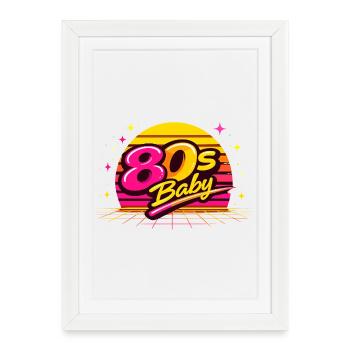 80s Retro Disco - Framed poster (27 × 37 cm) - white - Front