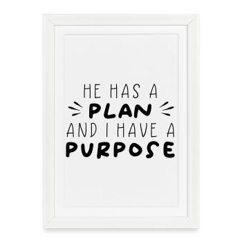Plan & But - Affiche encadrée (27 × 37 cm) - blanc - Devant