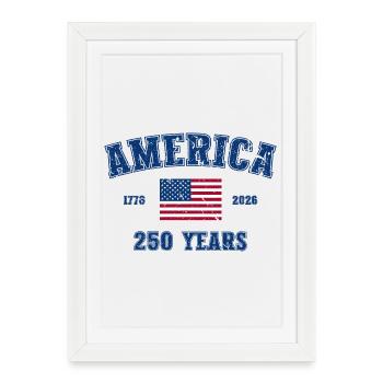 250e anniversaire de l’Amérique 1776-2026 - Affiche encadrée (27 × 37 cm) - blanc - Devant