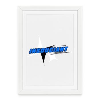 Insouciant Bleu Dynamique - Affiche encadrée (27 × 37 cm) - blanc - Devant
