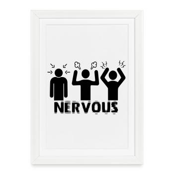 Nervous - Framed poster (27 × 37 cm) - white - Front