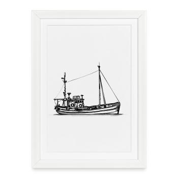 Fishing Cutters & Crab Cutters - Illustration - Framed poster (27 × 37 cm) - white - Front