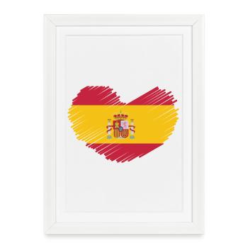 ESPAGNE ESPAGNE EUROPE FAN DE SPORT ESPAGNOL - Affiche encadrée (27 × 37 cm) - blanc - Devant
