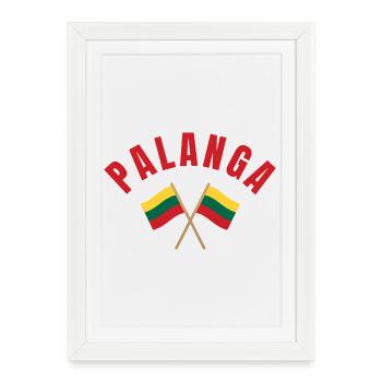 Drapeaux lituaniens de Palanga Crossed - Affiche encadrée (27 × 37 cm) - blanc - Devant