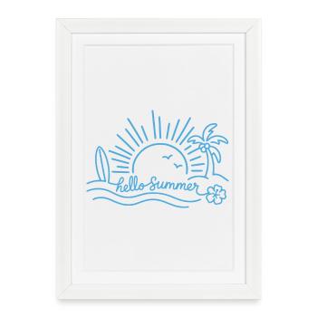 Bonjour l’été - Affiche encadrée (27 × 37 cm) - blanc - Devant
