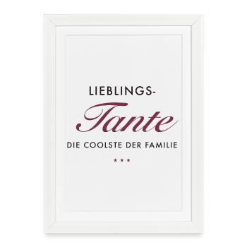 LieblingsTante Eleganz - Gerahmtes Poster (27 × 37 cm) - Weiß - Vorne