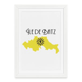 Ile de Batz - Affiche encadrée (27 × 37 cm) - blanc - Devant