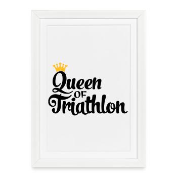 Queen of Triathlon - Framed poster (27 × 37 cm) - white - Front