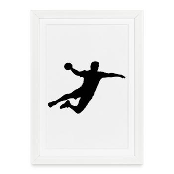 handball - Affiche encadrée (27 × 37 cm) - blanc - Devant