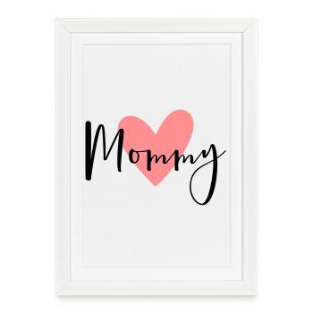 Cadeau d'amour coeur maman - Affiche encadrée (27 × 37 cm) - blanc - Devant