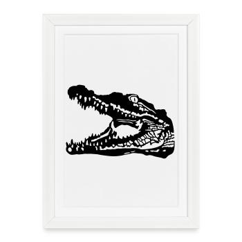 Crocodile - Affiche encadrée (27 × 37 cm) - blanc - Devant