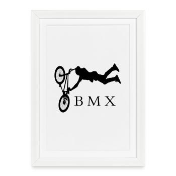 BMX kids birthday sport christmas - Framed poster (27 × 37 cm) - white - Front