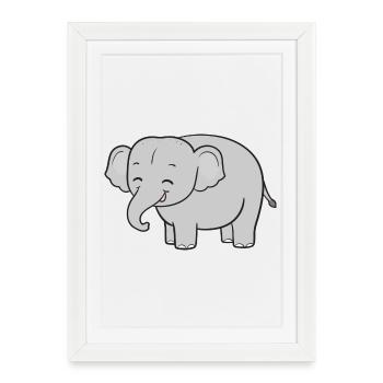Éléphants éléphants - Affiche encadrée (27 × 37 cm) - blanc - Devant