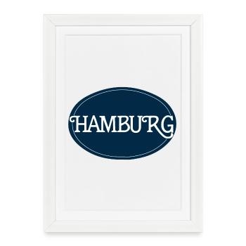 Hamburg Round Logo Typography - Framed poster (27 × 37 cm) - white - Front