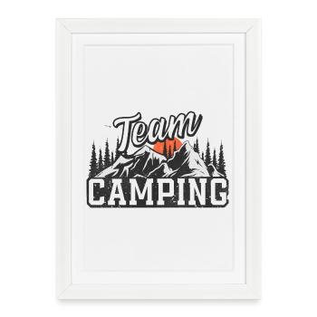 Équipe Camping - Affiche encadrée (27 × 37 cm) - blanc - Devant