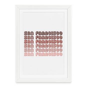 San Francisco Grid Gradient Pattern - Framed poster (27 × 37 cm) - white - Front