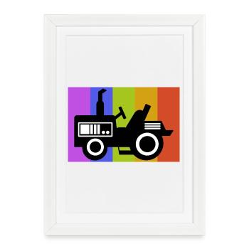 Véhicule à moteur Agriculteur biologique Country Life Farmer Tracteur - Affiche encadrée (27 × 37 cm) - blanc - Devant