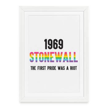 Stonewall 1969 - La première fierté était une émeute - Affiche encadrée (27 × 37 cm) - blanc - Devant