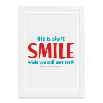 Smile - Framed poster (27 × 37 cm) - white - Front
