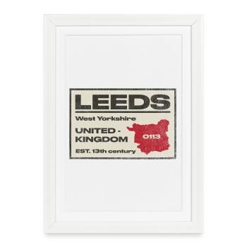 Leeds West Yorkshire Emblem - Framed poster (27 × 37 cm) - white - Front