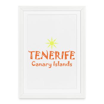 Tenerife, îles Canaries, style coucher de soleil - Affiche encadrée (27 × 37 cm) - blanc - Devant