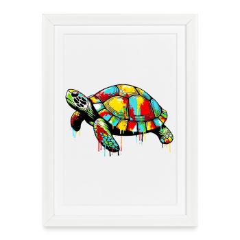 Turtle - Framed poster (27 × 37 cm) - white - Front