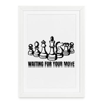 Joueur d’échecs disant - Affiche encadrée (27 × 37 cm) - blanc - Devant