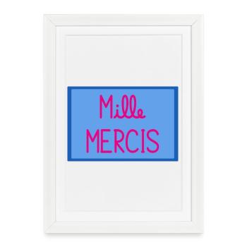 MAÎTRESSE. MAITRE. MERCI. MERCI MAÎTRESSE - Affiche encadrée (27 × 37 cm) - blanc - Devant