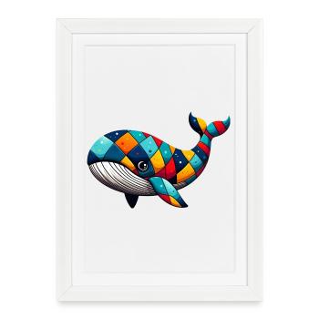 Arlequin plongeur - Affiche encadrée (27 × 37 cm) - blanc - Devant